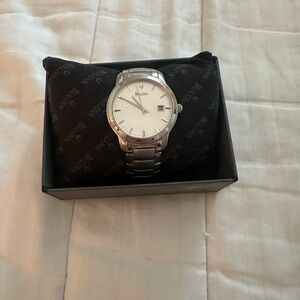 Bulova Silver Timepiece with White Dial